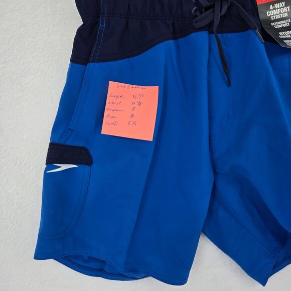 Speedo Mens Swim Trunks Blue Size Small Marina Flex Volley 17" Pocket NWT - Picture 12 of 12